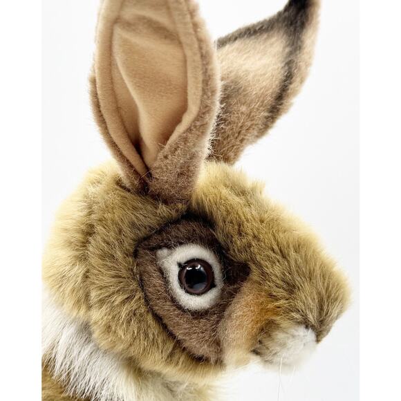 Hansa Jack Rabbit Plush Realistic Poseable Stuffed Animal Handcrafted Bunny 14" - Picture 3 of 16